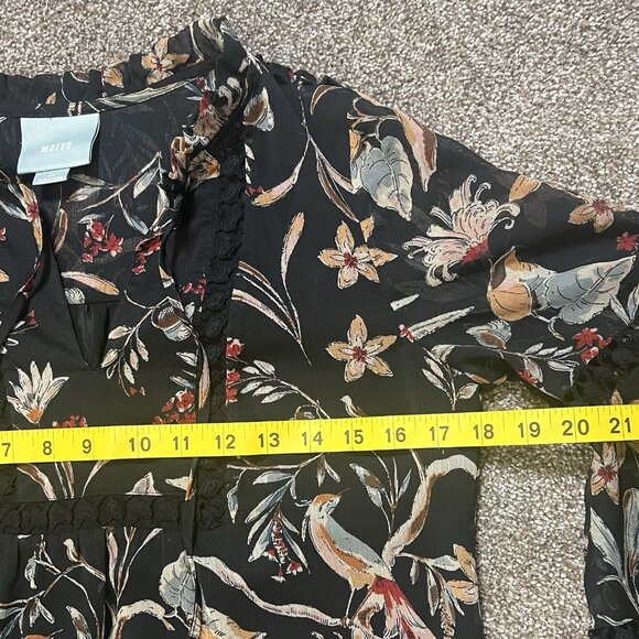 Anthropologie Maeve Odette Floral Peasant Blouse Size XS Bell Sleeves Lined - Picture 7 of 13